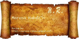 Mercsa Rabán névjegykártya